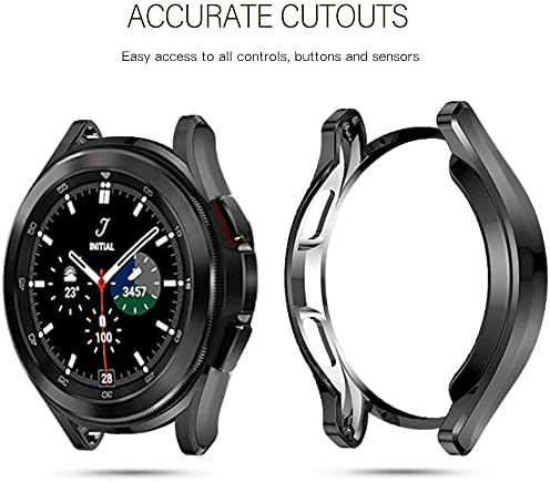 АПБАНДС случај компатибилен за Samsung Galaxy Watch 4 44mm 40mm Soft TPU обложена секаде со заштитниот случај на заштитната обвивка за екранот