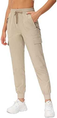 Вилиго женски карго џогери пешачки панталони лесни брзи суви вода отпорни женски панталони со џебови со патенти