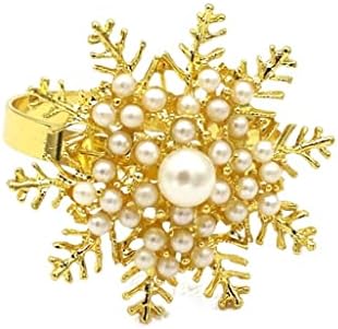 Lmmddp 6pcs златен бисер цветни салфетки прстени луксузни кристални метални салфетки држачи свадба Божиќ празници на салфетки табели декор