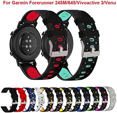 SKXMOD 20мм Шарена лента за часовници за Garmin Forerunner 245 245M 645 Music Vivoactive 3 Sport Smart Smart WatchBand нараквица