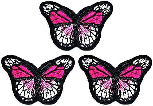 Кленплус 3 парчиња. Мини Цртан Филм Розова Пеперутка Шие Железо На Лепенка Везена Апликација Занает Рачно Изработена Облека