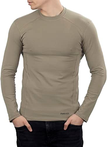 281Z машка воена маица со памук со долги ракави - тактичко пешачење на отворено под подмачкување - борбена линија за казнување