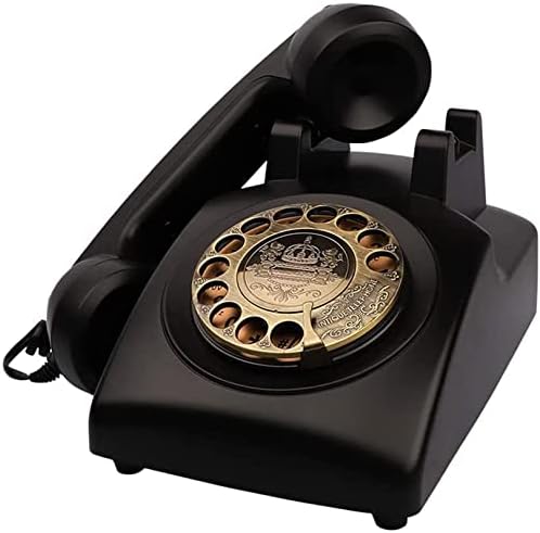 Антички телефони Myaou Corned Fandline Телефонски гроздобер класичен ротирачки бирање дома телефон од 1930 -тите стари модни деловни телефони