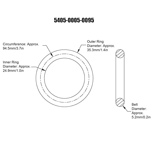 FtVogue 15pcs тркалезен гумен моторни појас нитрил гума O прстени со дијаметар од 5мм дијаметар за менувач Универзален гумен појас