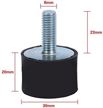 Изолатор против вибрации, амортизер монтирање на двојно машко нишка шок 4x m8 m6 гума монтирање на амортизер на шок анти -вибрации
