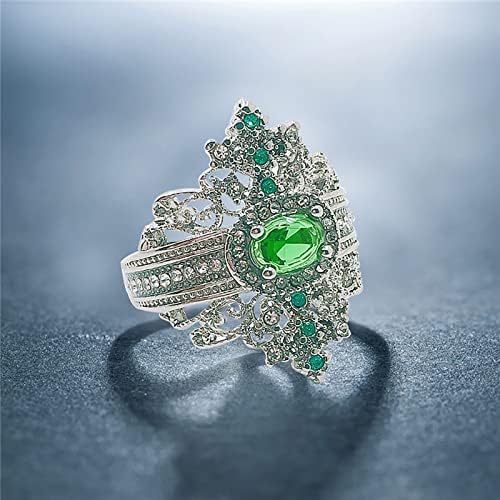 2023 Нов женски сјај прстен темперамент моден банкет за прстен за ангажман на женски прстен што одговара на кристалните прстени