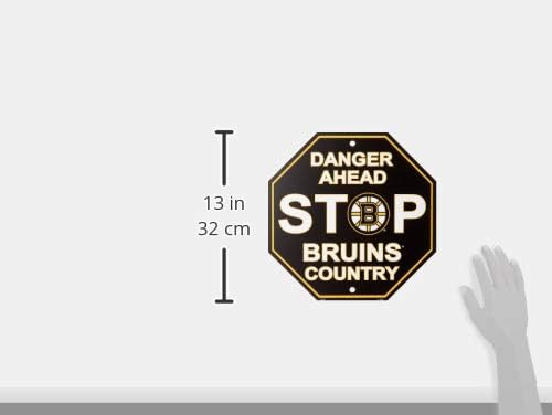 Фремонт Die NHL Boston Bruins Team Sign, 12 x 12, стоп -знак