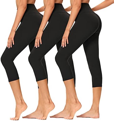 Гајхај со високи половини хеланки за жени - Мека тенок Контрола на стомакот - Панталони за вежбање за вежбање велосипедска јога