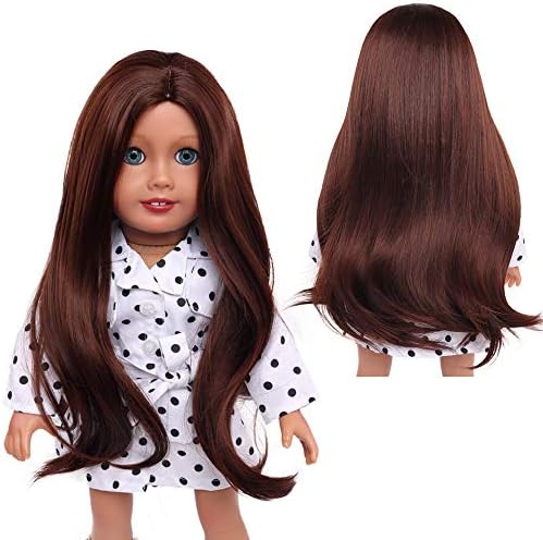 Перики за кукли Аидола за 18 'американски кукли, девојки подарок отпорен на топлина долги кадрави плетенки за замена на косата