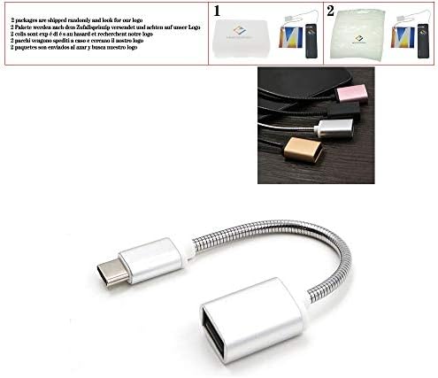 Метал USB C 3.1 Тип Ц Машки ДО USB Женски OTG Податоци Синхронизација Адаптер Кабел,Сребро