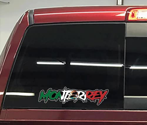 Montery Mexico Decal налепница прозорец прозорец за шофершајбна за ветробрански камиони автомобил SUV MX BANDERA Мексиканско знаме