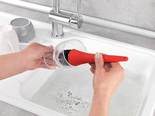 WENKO 3620121100 Измијте го сетот Црвен диспензер за миење садови за миење садови, четка за миење садови, држач за крпа за садови, капацитет