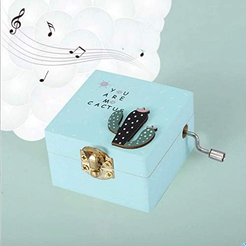 Zhyh Дрвена музичка кутија рачно искривена механичка музичка кутија Роденденски подарок Дрвена музичка кутија