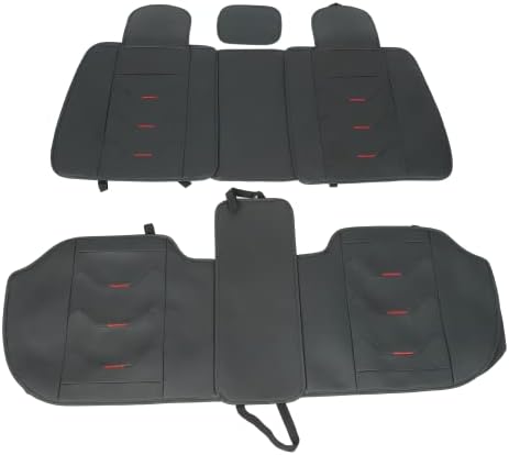 FRERCE со 5-седишта Универзален автомобил за седишта за автомобили Делукс Пу Кожено седиште за покривање Перница ЦЕЛЕ Црна црна боја