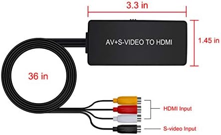 LVY SVideo До HDMI Видео Конвертор, AV До Hdmi Адаптер Поддршка 1080p/ 720 Компатибилен СО WII/WII U, PS1/ 2/3, STB, Xbox, VHS, ВИДЕОРЕКОРДЕРИ,