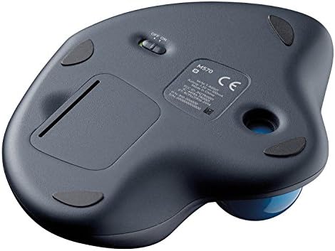 Logitech M570 безжичен глушец со глувче - ласер - безжична - радио фреквенција - темно сива - USB - тркало за движење