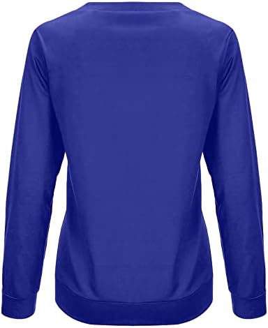 Akollsppnsy Women Chewneck Sweatshirt Chistmon Print Crewneck Pullover Долг ракав униформа атлетски врвови за жени
