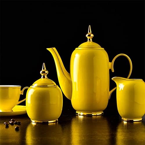 Jydbrt 15 парчиња коска Кина со рачно сликање со двојни златни линии кафе садови за садови за попладневни чајни подароци за чај