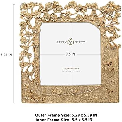 Gifty Gifty Hollow Out Blossom Photo Frame / 3.5x3.5 во | За вертикален приказ на таблети | Совршен за домашен декор, свадба,