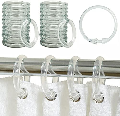 24 компјутери чисти куки за туширање прстени пластични завеси шипки клипови со тркалезни бања бања