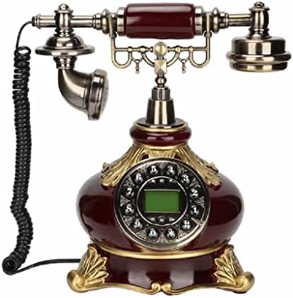 DLVKHKL Гроздобер Телефонски антички телефон моќна функција за складирање за дневна соба за спални соби за канцеларија