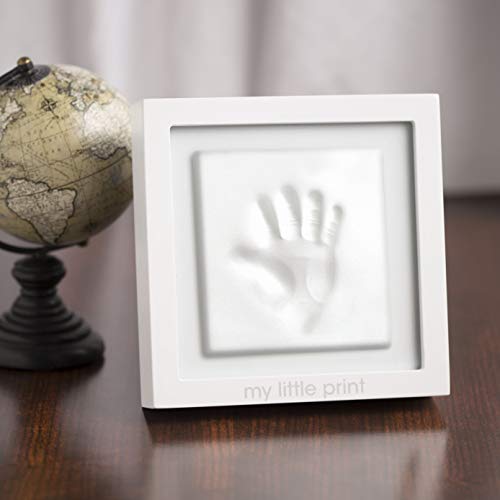 Pearhead Babyprints Clay Coldsake Frame, комплет за отпечатоци од новороденче, подарок за нови родители, бело