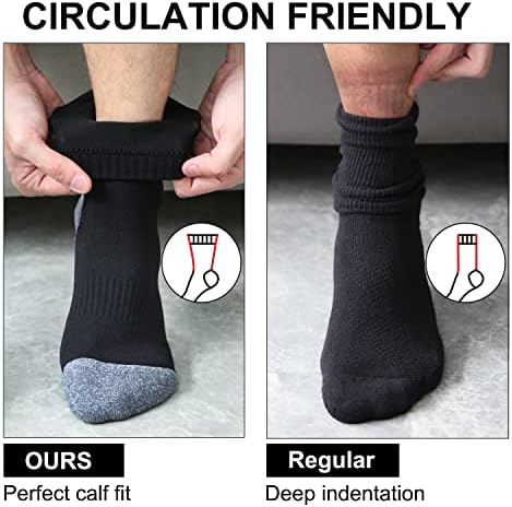 H HANDOOS 5 Спакувајте Атлетски Чорапи Мажи, Црни Машки Чорапи Брзи Суви Чорапи Мажи За Секојдневно Носење Трчање
