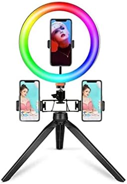 PDGJG 10 Инчен RGB Прстен Светло Со Далечински LED Фотографски Прстен Светлина Selfie Статив Со Штанд