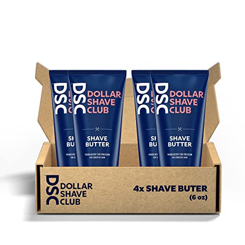 Долар Бричење Клуб | Бричење Путер 2-Пакет | За Чувствителна Кожа, Проѕирен Крем за бричење &Засилувач; Гел Алтернатива, Наменета За Нежно Лизгање,