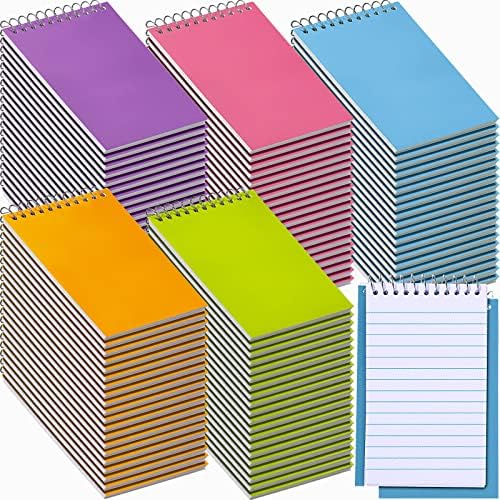 100 парчиња врвни мемориски книги влошки 3 x 5 инчи мали тетратки Белешка 75 листови управувани со врвна спирална тетратка мини белешка подлога