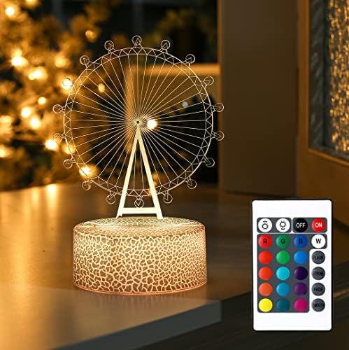 3Д LED илузија ламба | Акрилна визуелна ламба - 16 режими за промена на бојата - Совршени за украси за дома, роденденски подароци,