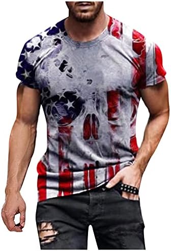 Xxvr starsвезди и ленти печати маичка за маички за мажи класично вклопување на екипажот патриотски американски знаме на највисокиот