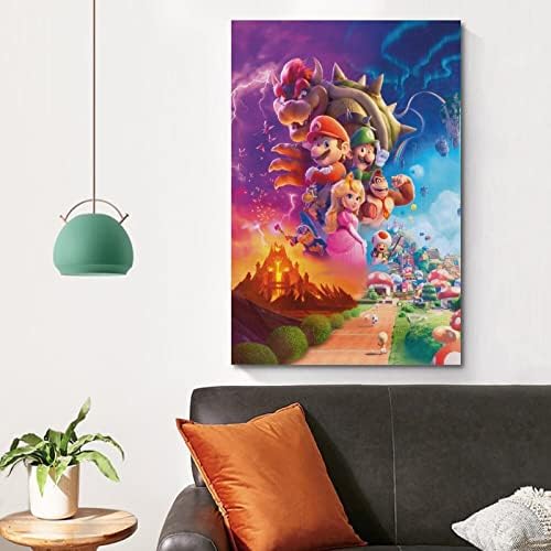 Анимиран постер Mario Bros. Game Movie Постер плакат плакат wallидна уметност декор печатење слики за дневна соба декорација на спална соба