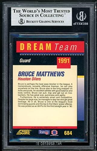 Брус Метјус картичка 1991 година Резултат Тим ​​за соништа автентичен автограм 684 BGS
