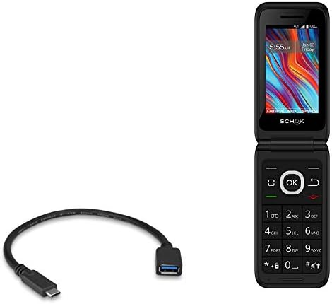 Кабел Boxwave Компатибилен со Schok Classic Flip Телефон - Адаптер за експанзија на USB, додадете USB поврзан хардвер на вашиот телефон за