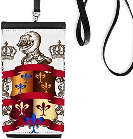 Оклоп амблем Средновековни витези на Европа Телефонска чанта што виси мобилна торбичка со црн џеб