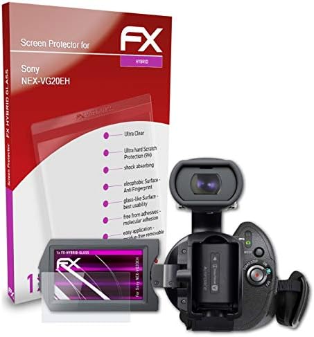 Атфоликс пластично стакло заштитен филм компатибилен со Sony NEX-VG20EH стакло заштитник, 9H хибриден стаклен стаклен екран заштитник на пластика