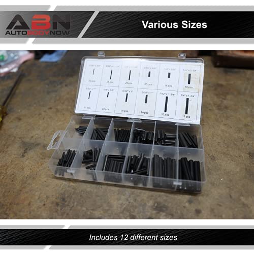 Асортиман на ABN Roll Pin 245-парчиња комплет-Комплет за пинови, иглички за проекти за мали машини