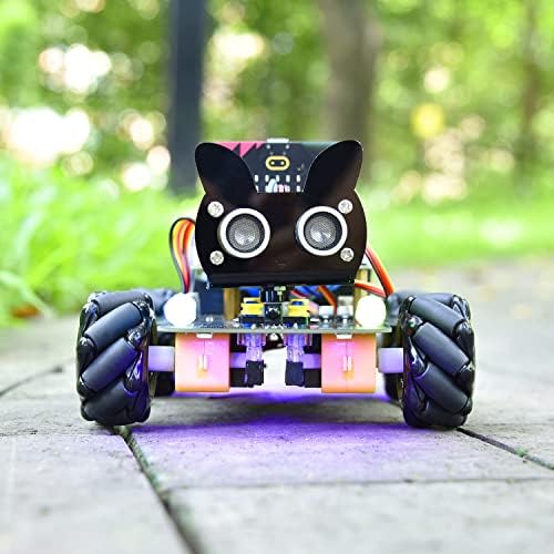 Keyestudio Microbit 4WD Mecanum Robot Car комплет за Micro: Bit V2 ， роман солиден автомобил за деца микро: Bit Graphical MakeCode