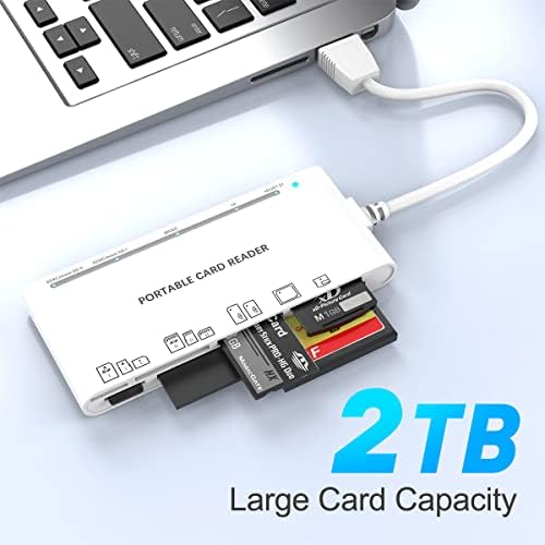 7-во-1 читач на мулти картички, USB 3.0 читач на мемориски картички за SD/SDXC/SDHC/Micro SD/CF/XD/MS/MMC мемориска картичка за камера,