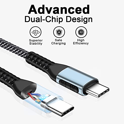 GERTSMAC USB C до USB C кабел, USB C Брза кабел за полнење компатибилен со MacBook Pro 2021/2020/2019, Mac Book Air 2020/2019/2018 Type C Charger