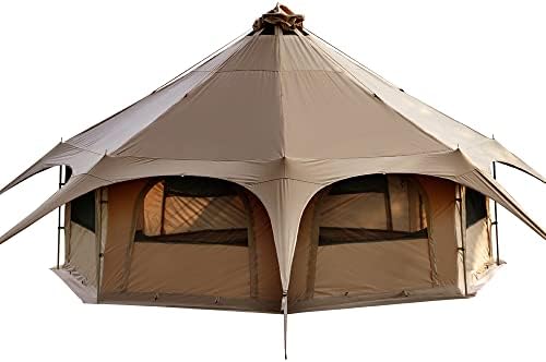 Шатор за шатори на Mc Canvas Thent 16.4ft*High9.2ft со шпорет Jackек за гламбички кампување за кампување, кој може да се отстрани отстранлив кат