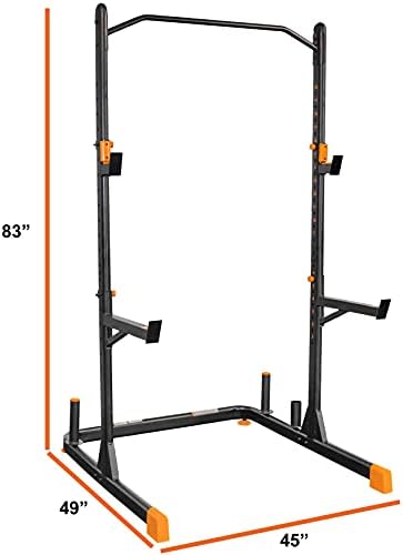Grind Fitness Alpha2000 Squat Stand, решетката за вежбање со лента за влечење, држач за мрена, штипки за складирање на тежина и кревање
