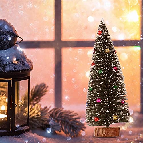 Божиќно стадо лепак за лепак мини десктоп новогодишна елка Божиќна мода дрвена база мало дрво украс за украсување дома