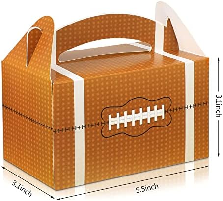 30 Парчиња Фудбалски Торби За Лекување Фудбалски Чанти За Момчиња Фудбалски Третираат Кутии Картонски Фудбалски Кеси За Бонбони Кафеави