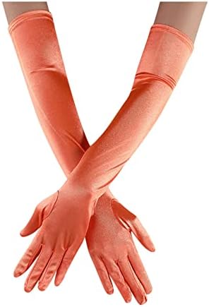 Qvkarw ракавици должина на прстот лактот оперски невестински танцувачки сатен нараквици долги нараквици од 1920 -тите години на ракавици