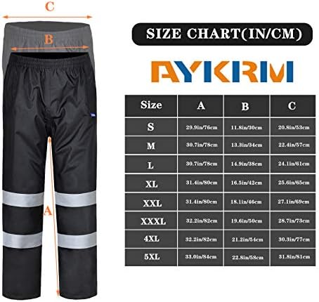 Aykrm 4 бои безбедносни панталони за дожд рефлектираат висока видливост водоотпорни панталони за дожд