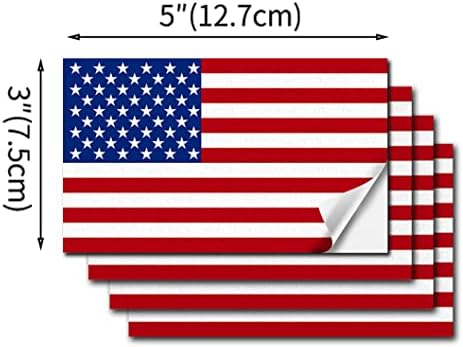 4 парчиња Рефлектирачки Налепници За Американско Знаме, 5 Х 3 инчни Налепници За Американско Знаме Налепници За Браник На Автомобил,