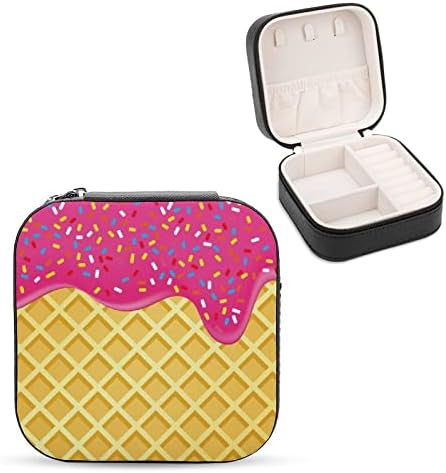 Нахан кутија за накит сладолед печати преносен патувачки накит кутија за складирање накит за обетки на ѓердани