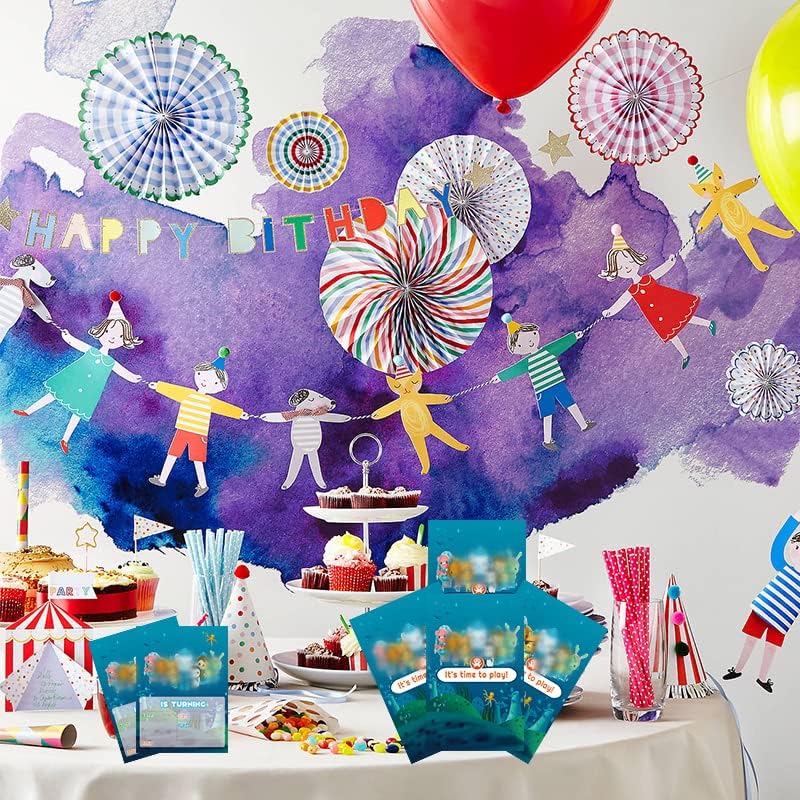 20 компјутери Октопод картички за покани за роденден, картички за покана за роденденска забава во октонаут за деца Октонал роденденска